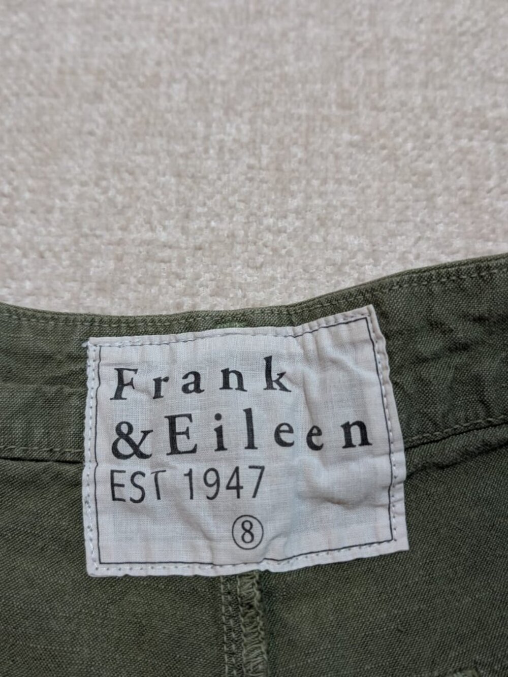 Frank & Eileen Jameson Olive Green Utility Joggers Size 8 - Picture 4 of 8